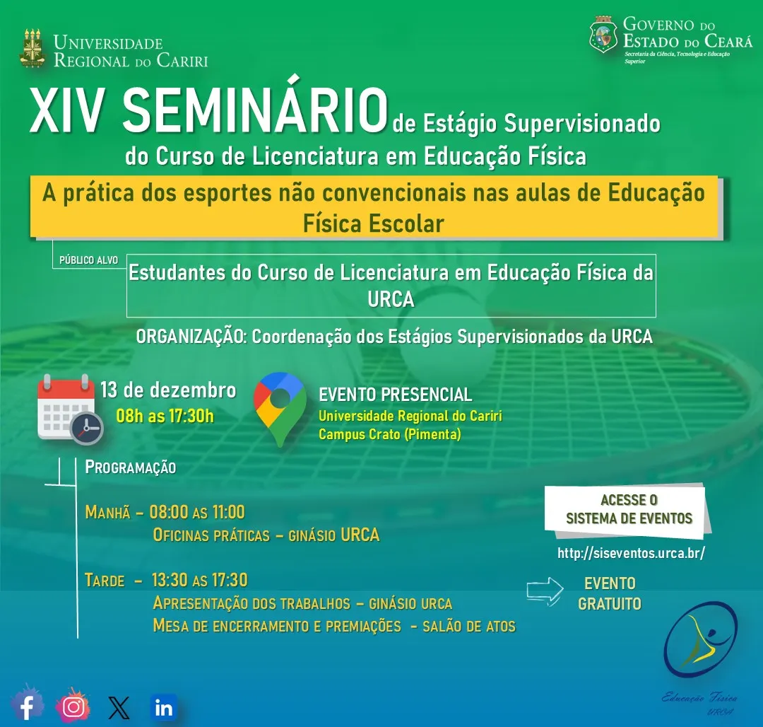 XIV Seminário de Estágio Supervisionado do Curso de Licenciatura em Educação Física da URCA