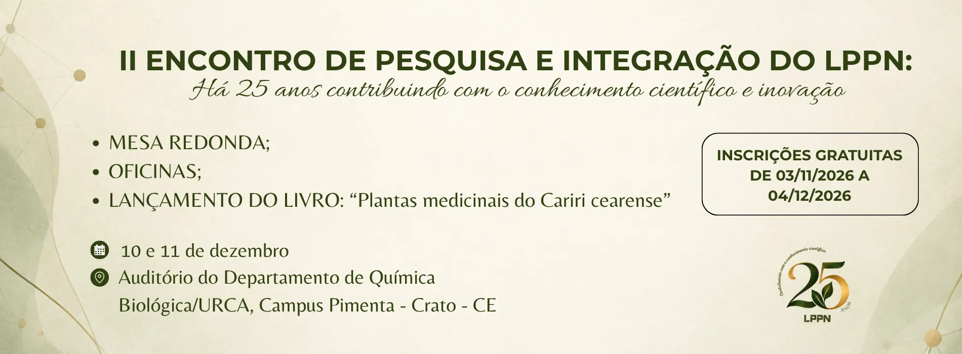 II Encontro de Pesquisa e Integração do LPPN